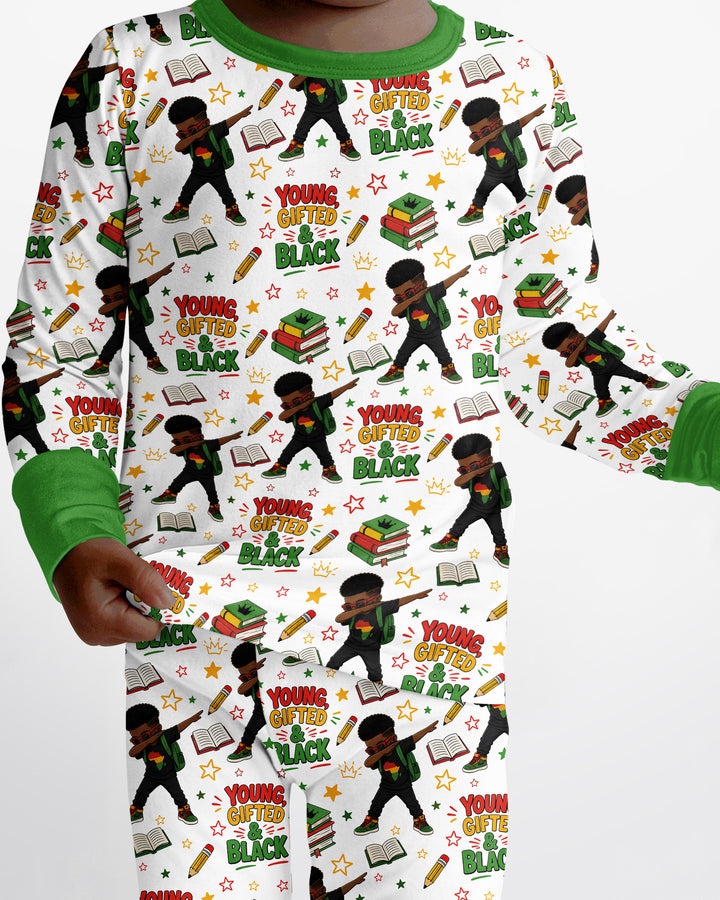 Black Boy Young Gifted & Black Bamboo Two Piece Long Sleeve Pajama Set