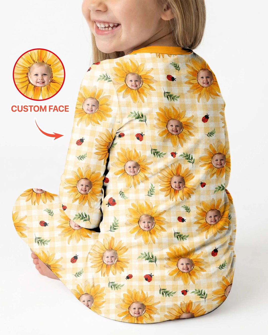 Custom Photo Be The Sunshine Bamboo Two Piece Long Sleeve Pajama Set