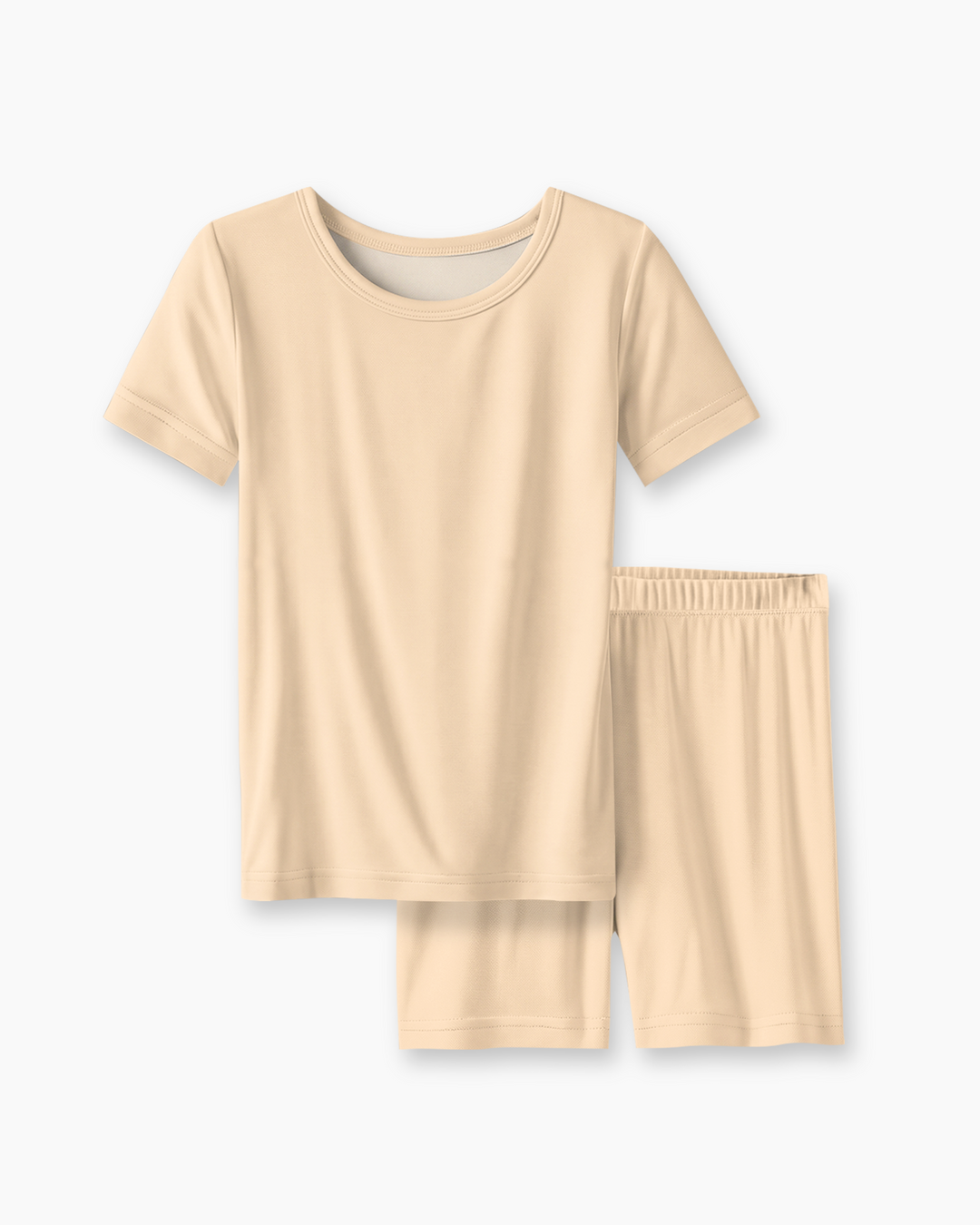 Solid Color Bamboo Two Piece Short Sleeve Short Pajama Set