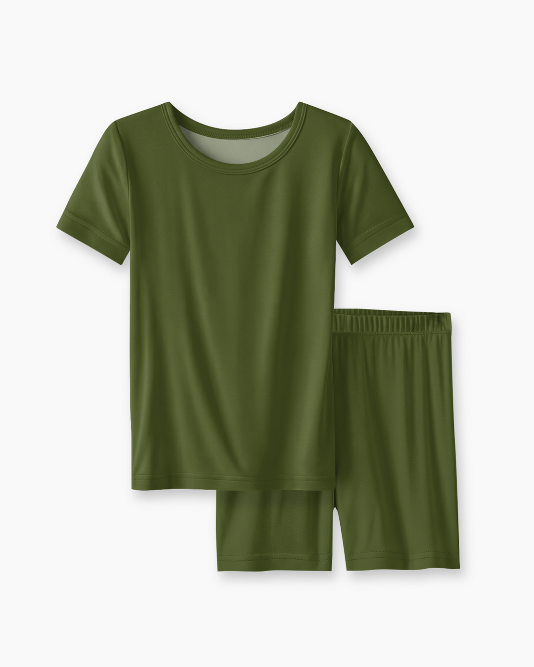 Solid Color Bamboo Two Piece Short Sleeve Short Pajama Set