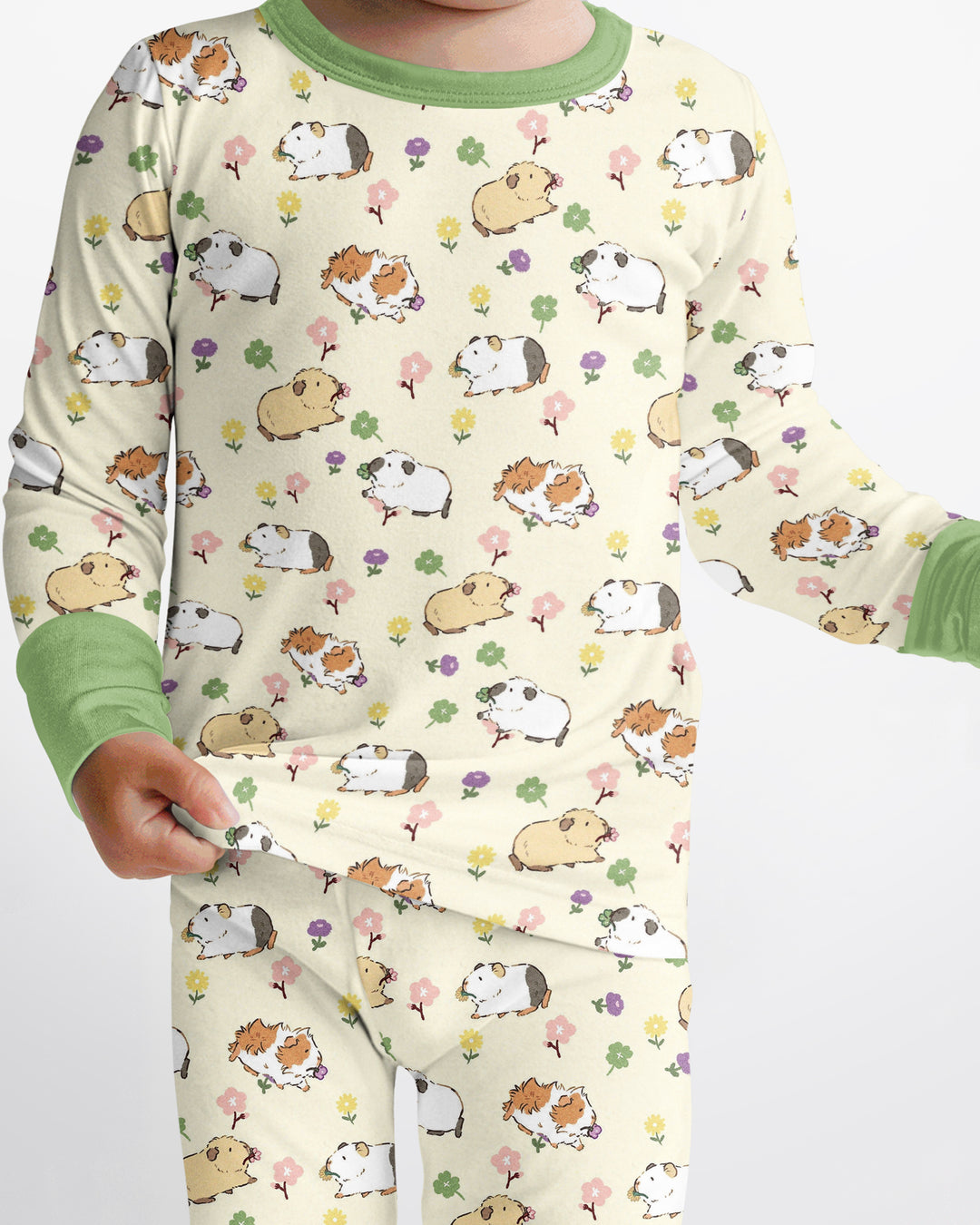 Guinea Pig Garden Bamboo Two Piece Long Sleeve Pajama Set