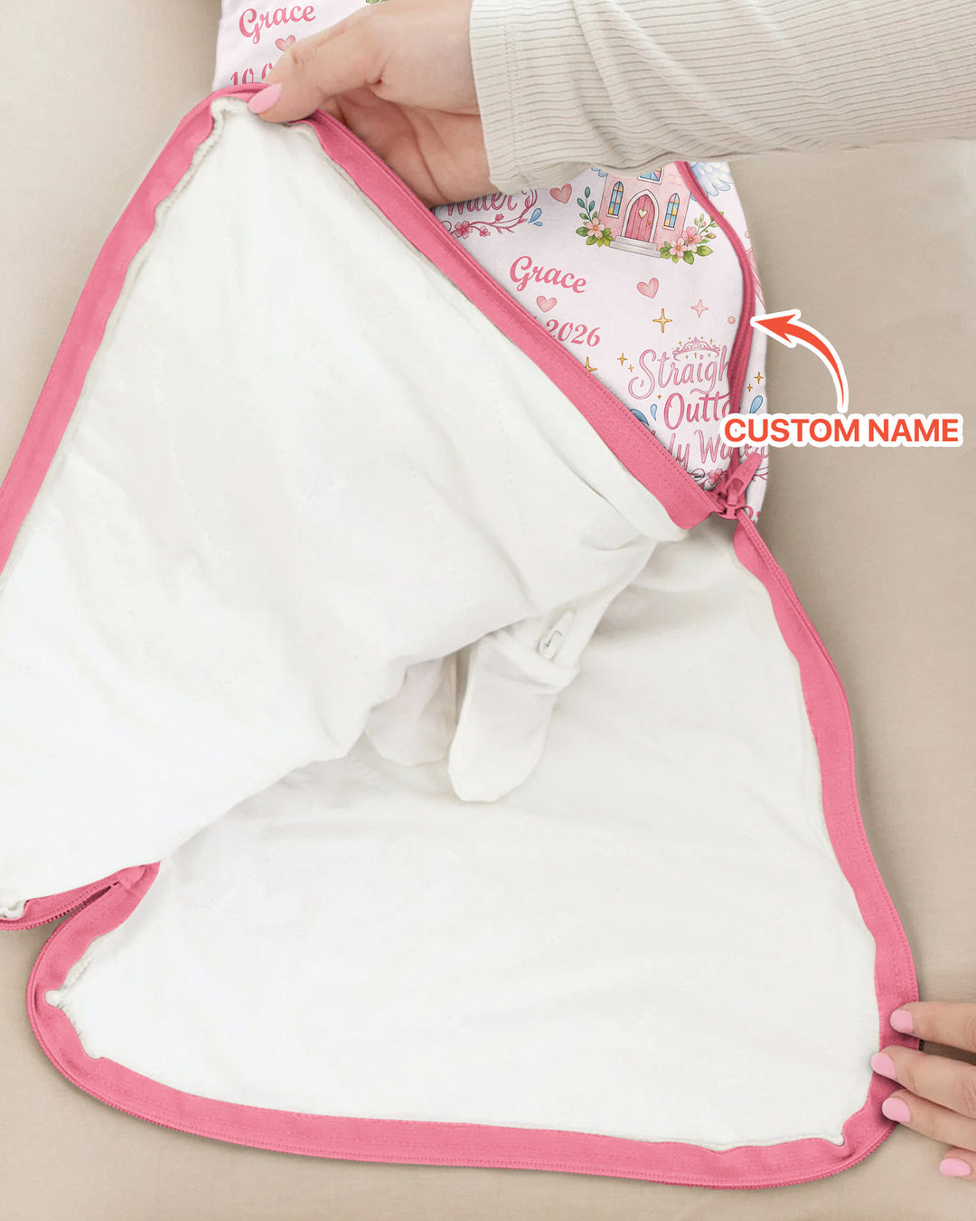 Custom Name Baptism Christening Straight Outta Holy Water Bamboo Sleep Bag