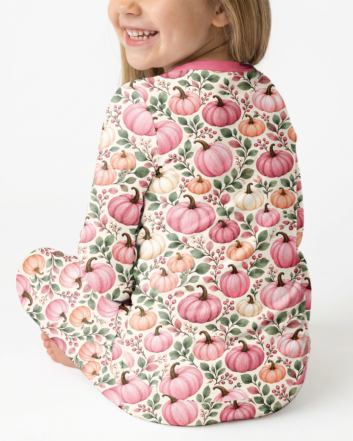 Pumpkin Cozy Fall Bamboo Two Piece Long Sleeve Pajama Set