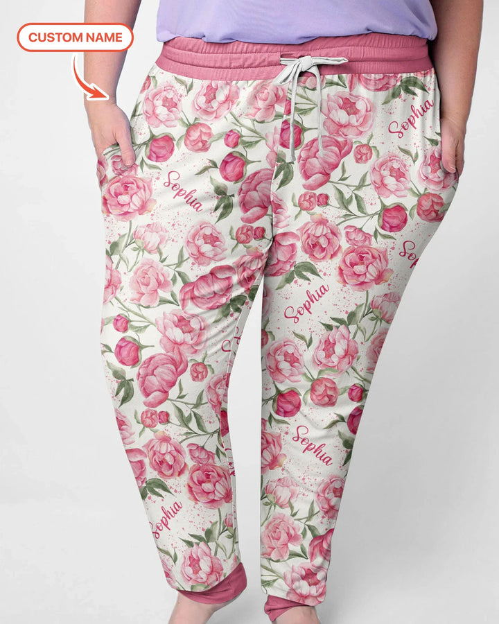 Custom Name Birth Month Flowers Bamboo Women Pajama Set