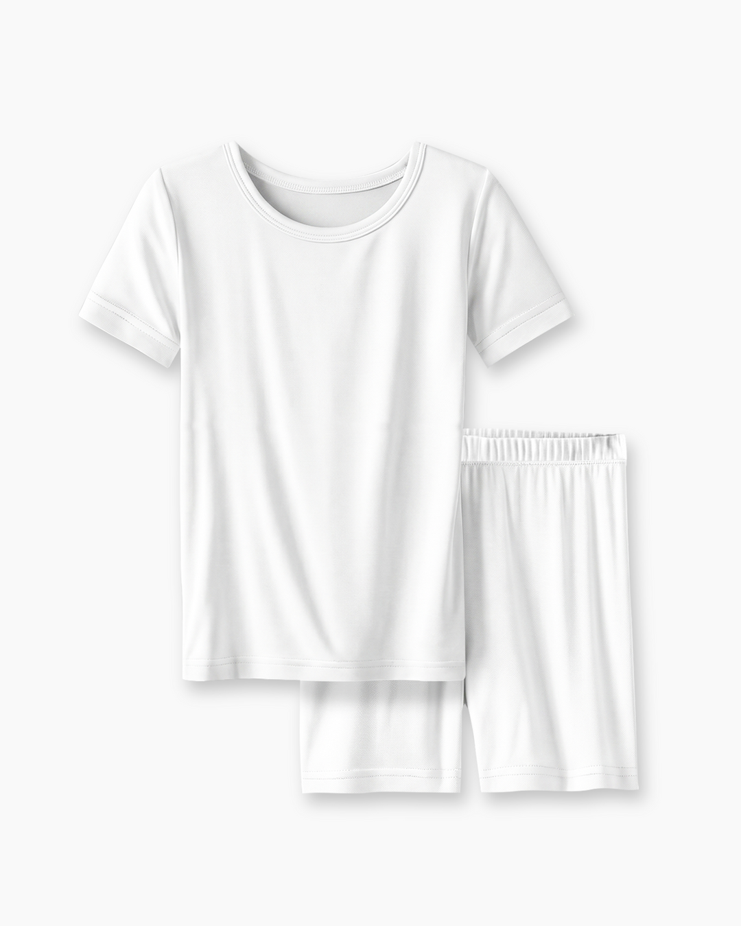 Solid Color Bamboo Two Piece Short Sleeve Short Pajama Set
