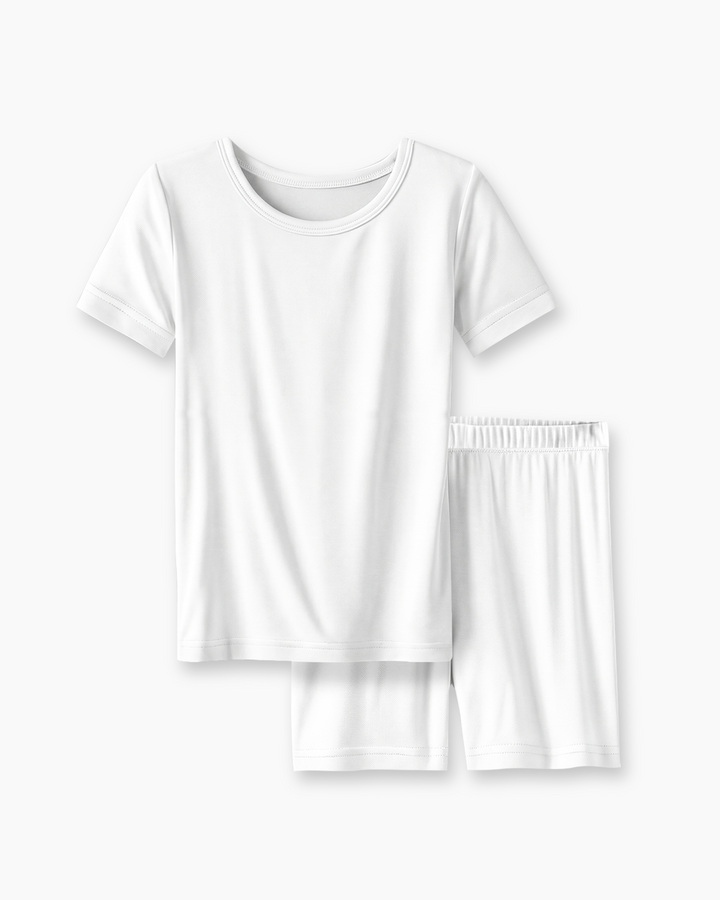 Solid Color Bamboo Two Piece Short Sleeve Short Pajama Set