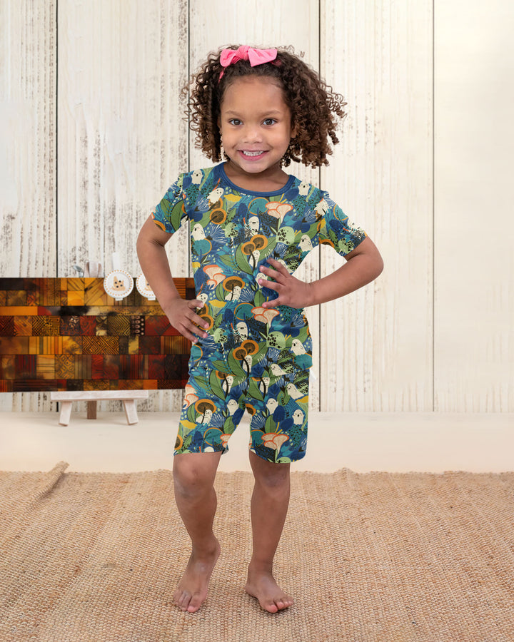 Ghost Forest Bamboo Two Piece Short Sleeve Shorts Pajama Set