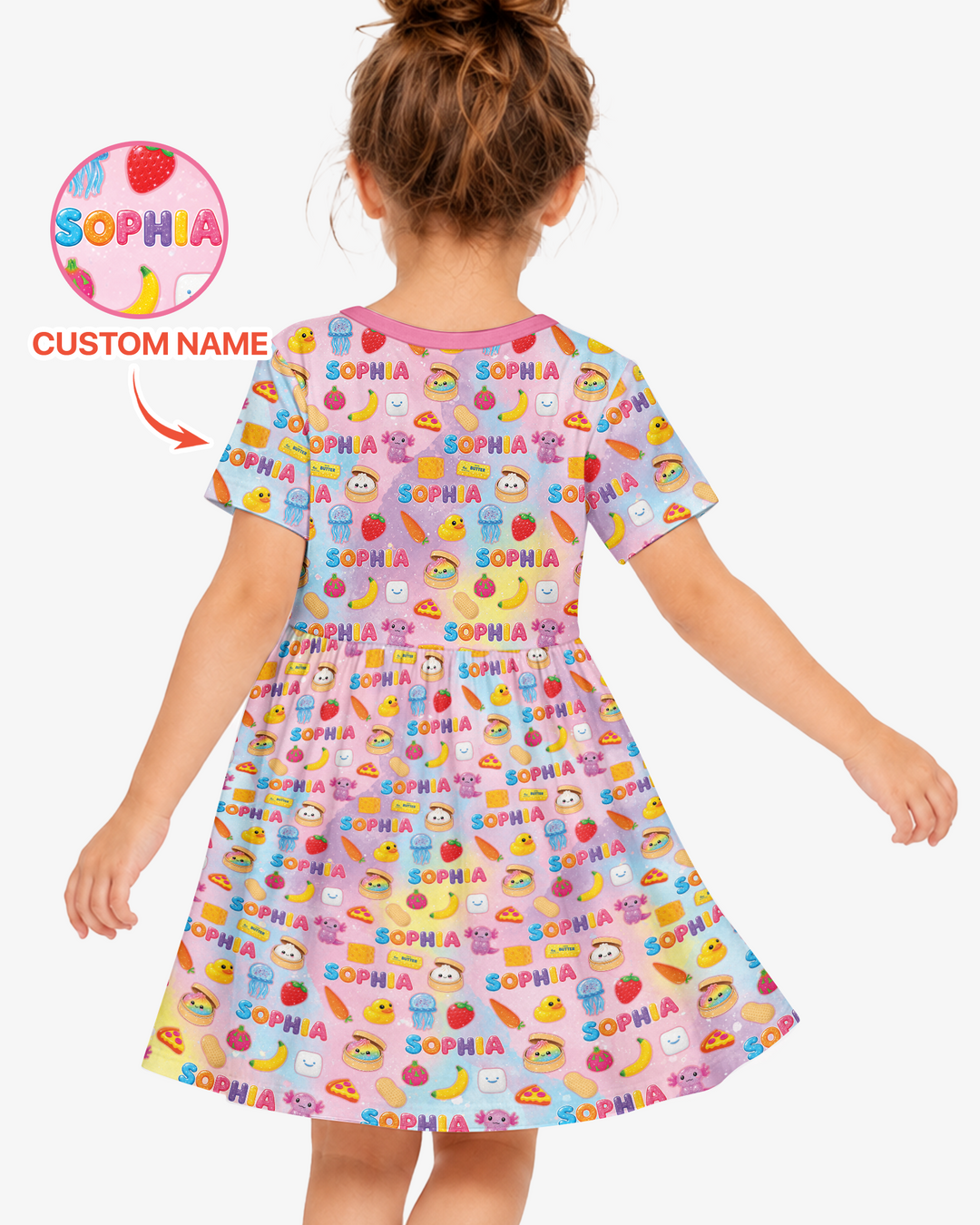 Just A Girl Who Loves Squishy Custom Name Bamboo Twirl Dress