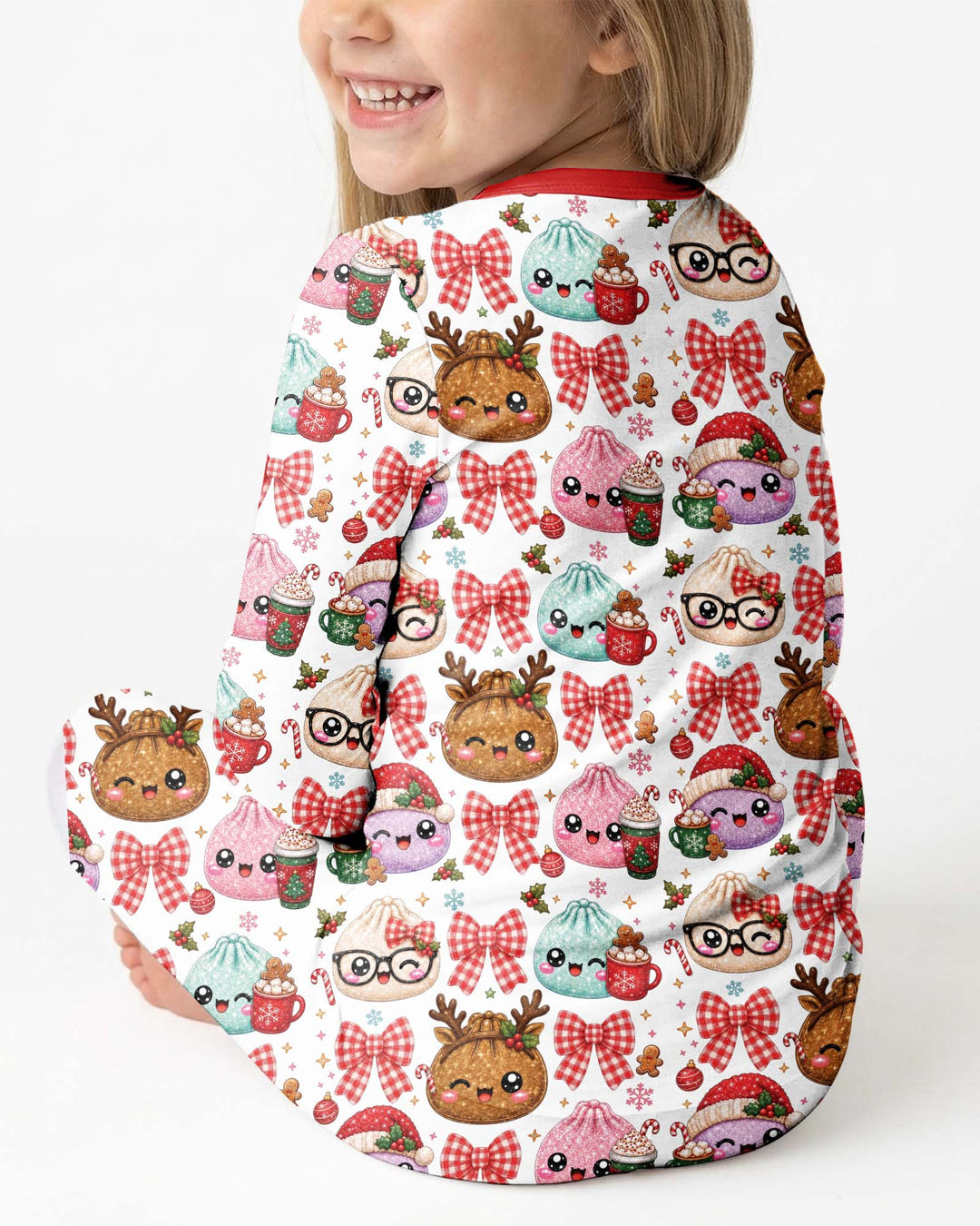 Merry Glitter Dumpling Bamboo Two Piece Long Sleeve Pajama Set