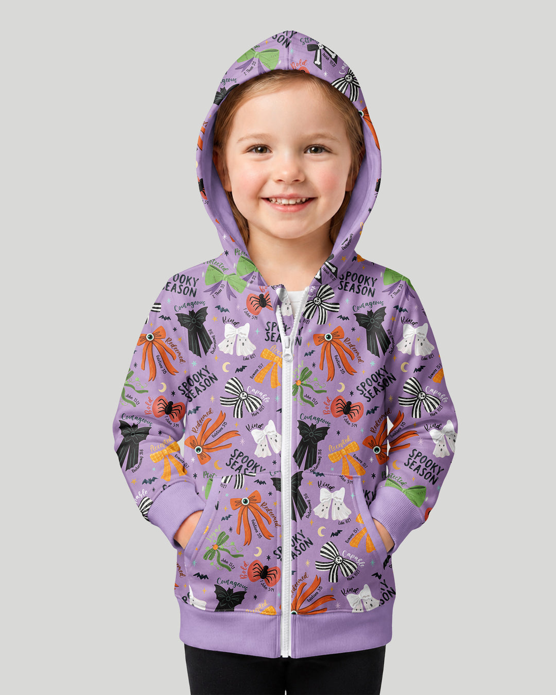 Spooky Bows Spooky Season Bamboo Zip Hoodie