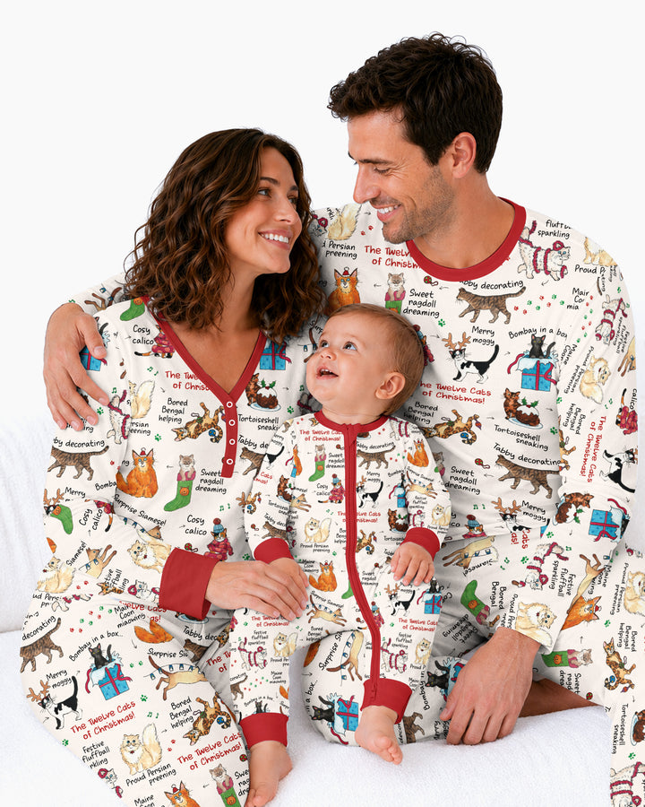 The 12 Cats of Christmas Bamboo Women Pajama Set