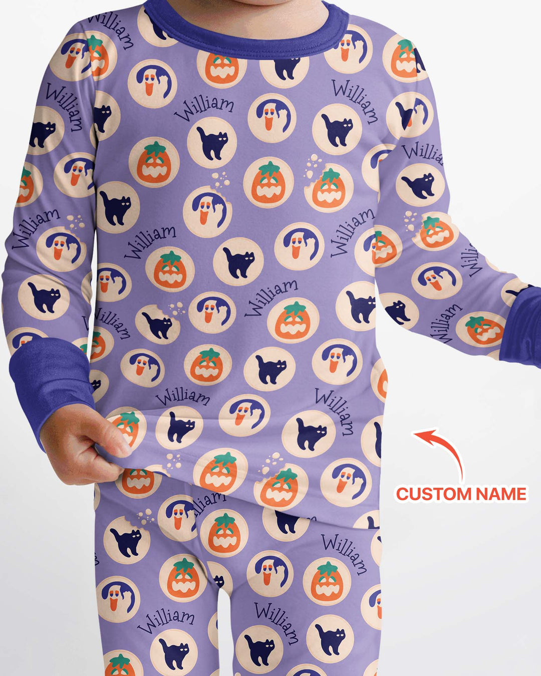 Boo Crew Custom Name Bamboo Two Piece Long Sleeve Pajama Set