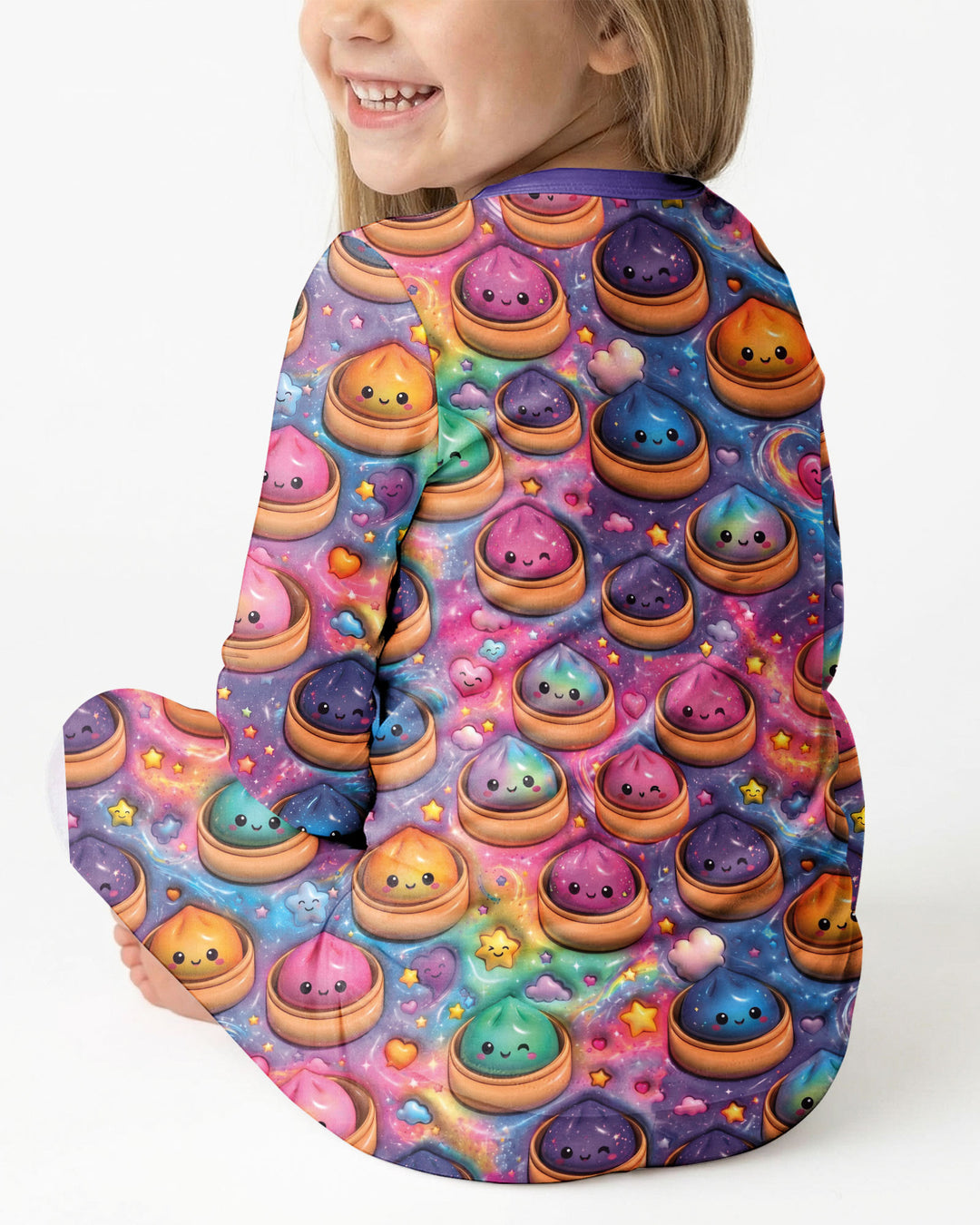 Kawaii Glitter Dumpling Bamboo Two Piece Long Sleeve Pajama Set