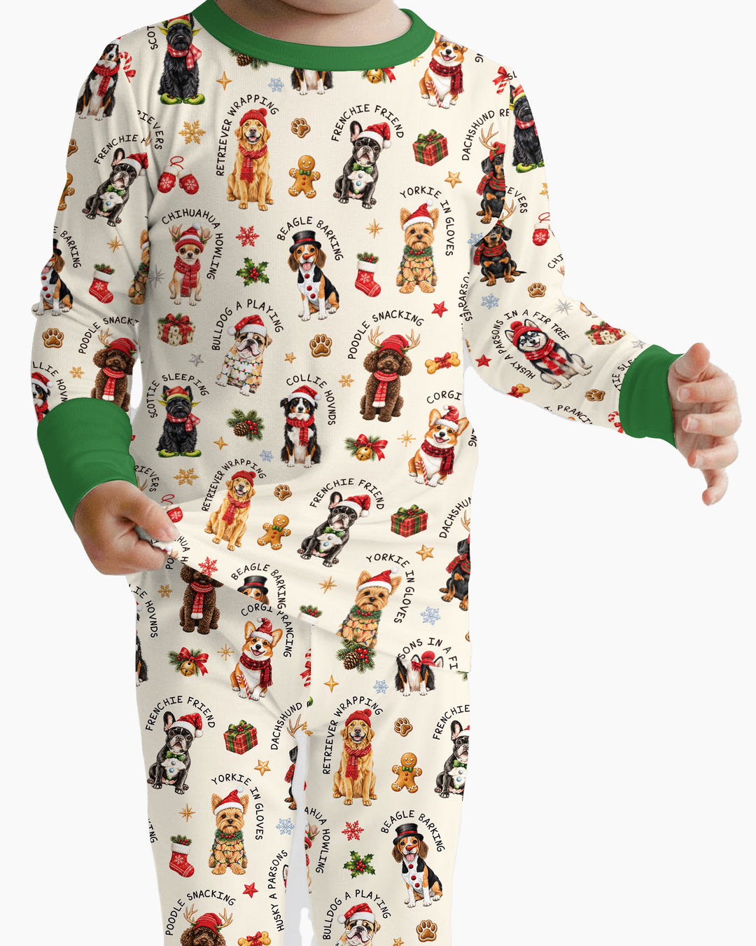 The 12 Dogs Of Christmas Bamboo Two Piece Long Sleeve Pajama Set