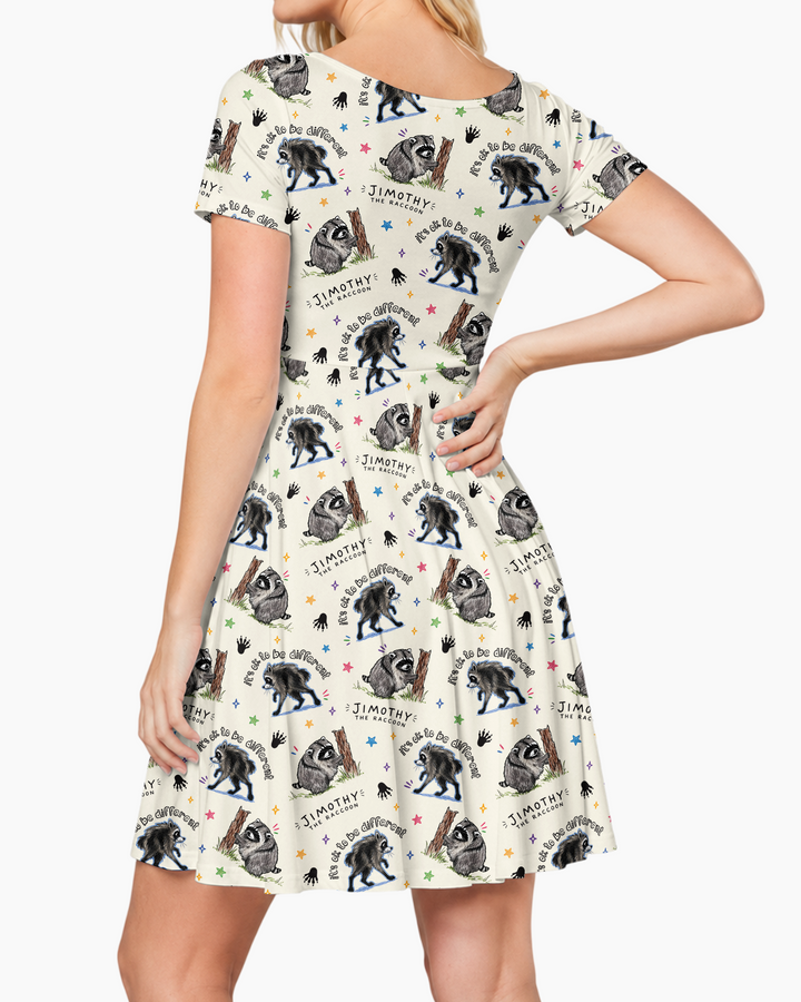 It's Okay to be Jimothy Bamboo Women’s Short Sleeve Twirl Dress