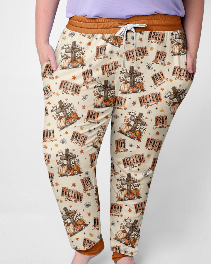 Floral Fall Give Thanks To The Lord Bamboo Women Pajama Set