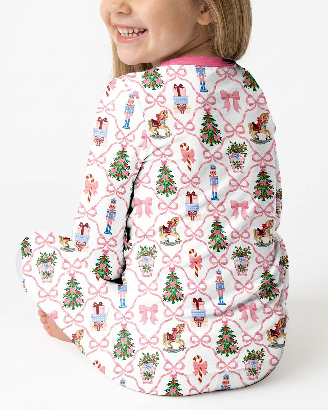 Nutcracker and Snow Globe It's Most Wonderful Time of The Year Bamboo Two Piece Long Sleeve Pajama Set