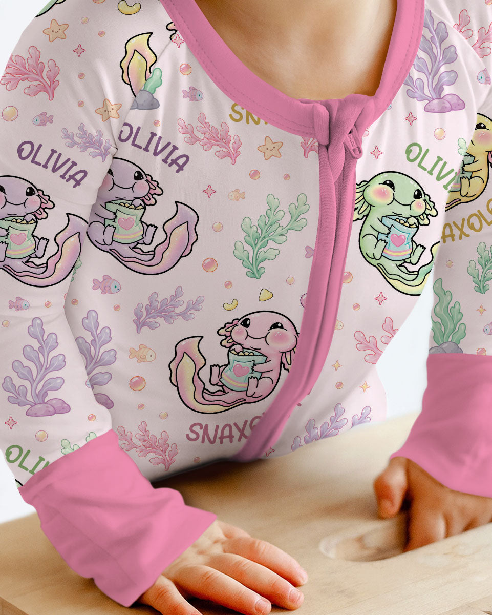 Snaxolotl Custom Name Bamboo Convertible Zippy