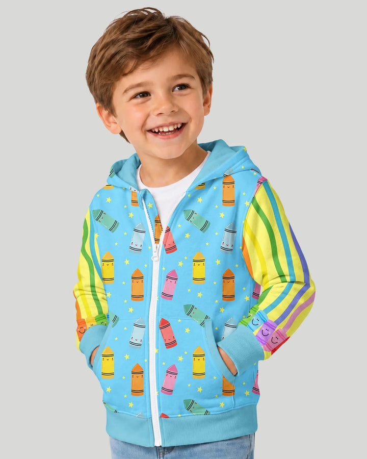 Happy Crayon Friends Bamboo Zip Hoodie