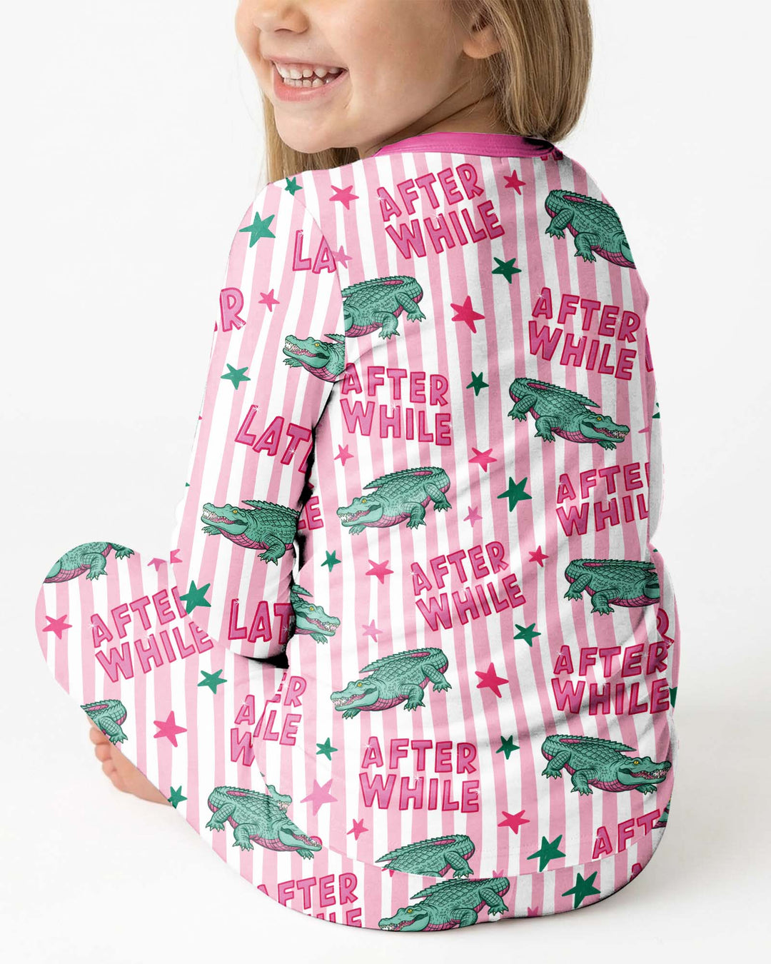 Later Gator After A While Bamboo Two Piece Long Sleeve Pajama Set