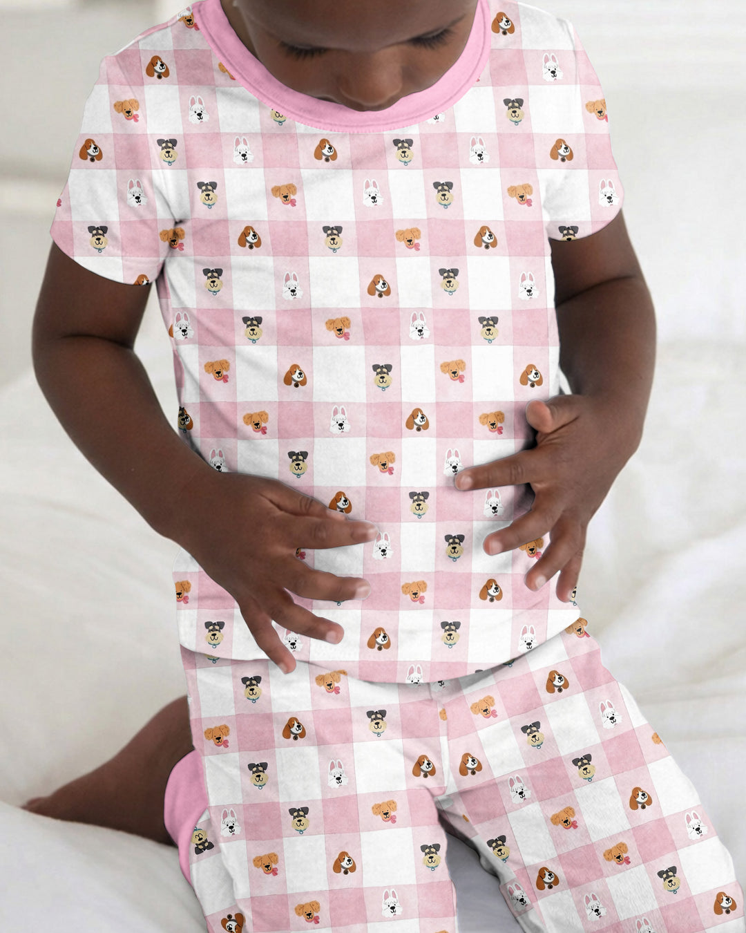 Plaid Pals Family Matching Bamboo Two Piece Short Sleeve Pajama Set