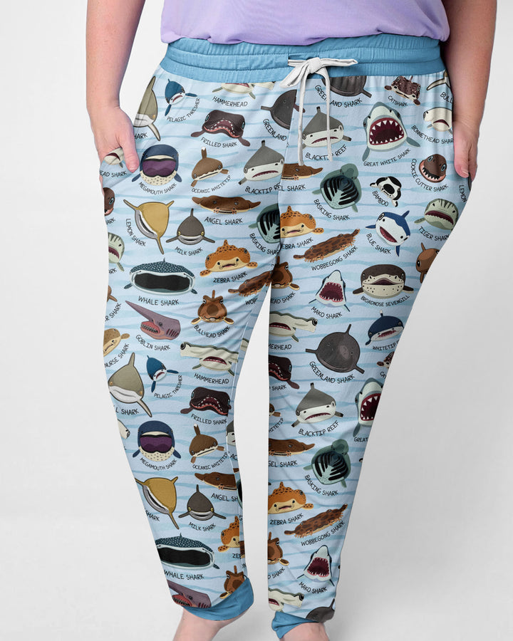 Shark Faces Bamboo Women Pajama Set