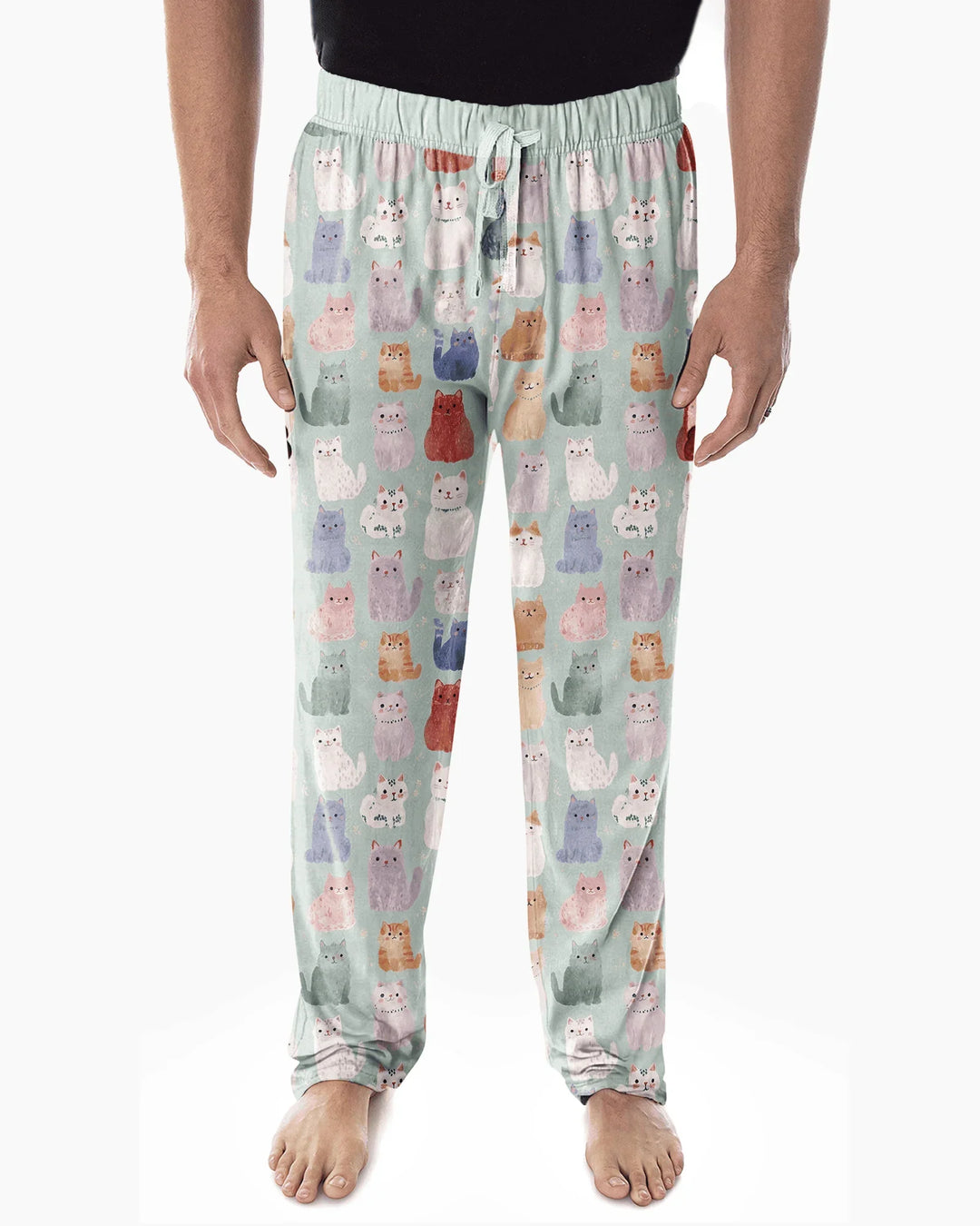 Enchanted Happy Kitty Family Matching Bamboo Men's Pajama Set
