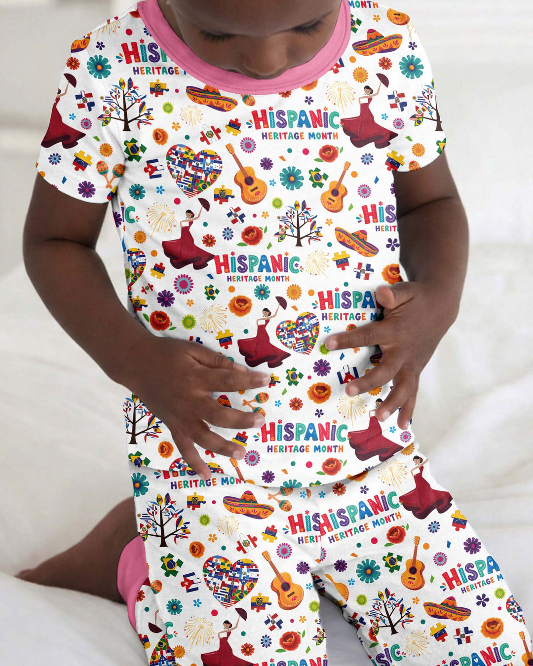 Fiesta Hispanic Heritage Month Bamboo Two Piece Short Sleeve Pajama Set