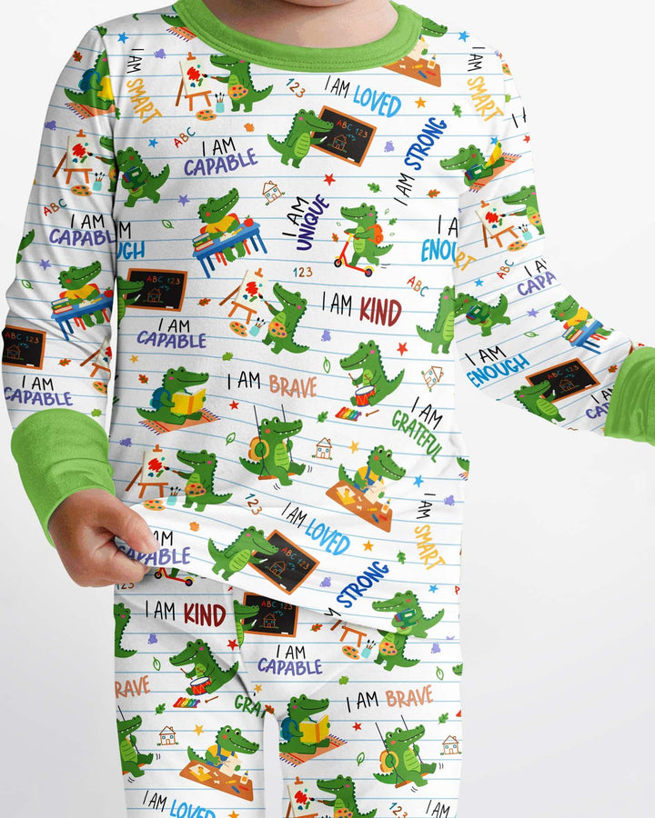 Brave Gator Days Bamboo Two Piece Long Sleeve Pajama Set