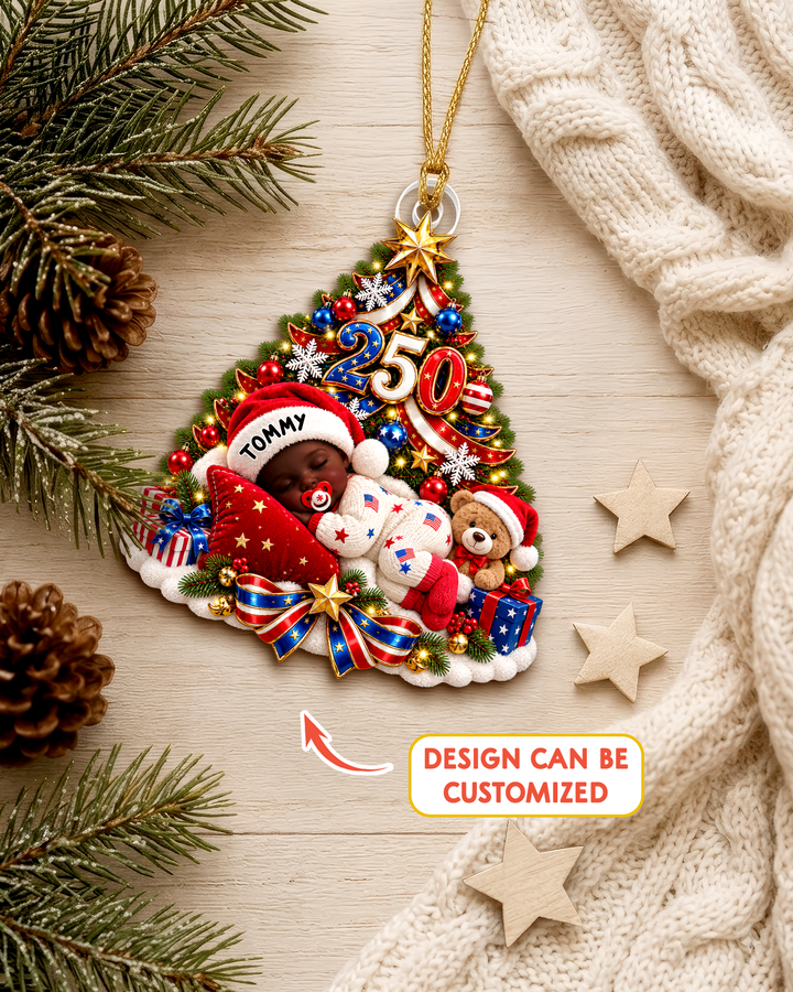 Patriotic My First Christmas 250 Personalized Acrylic Ornament