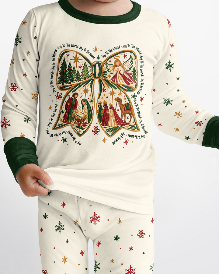 Joy To The World  Bamboo Two Piece Long Sleeve Pajama Set