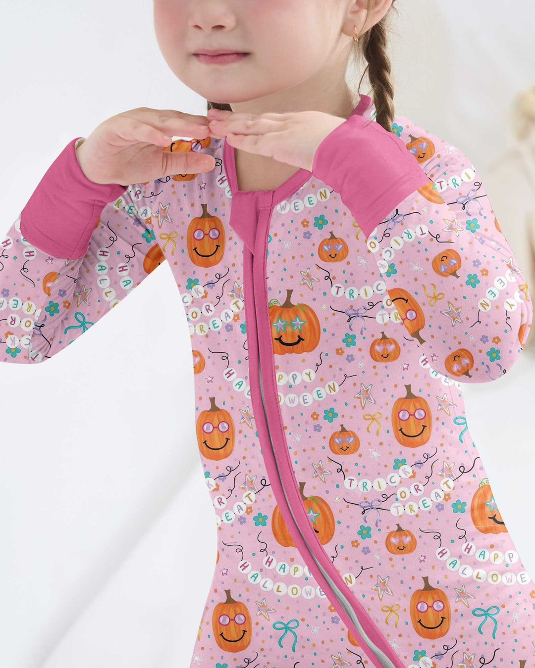 Groovy Trick or Treat Pumpkin Bamboo Convertible Zippy