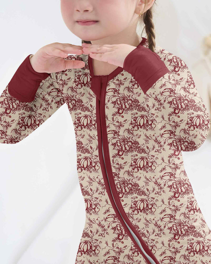 Fall Pumpkin Toile Family Matching Bamboo Convertible Zippy
