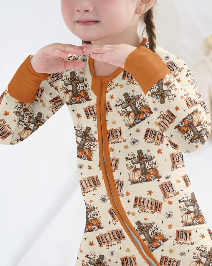 Floral Fall Give Thanks To The Lord Bamboo Convertible Zippy