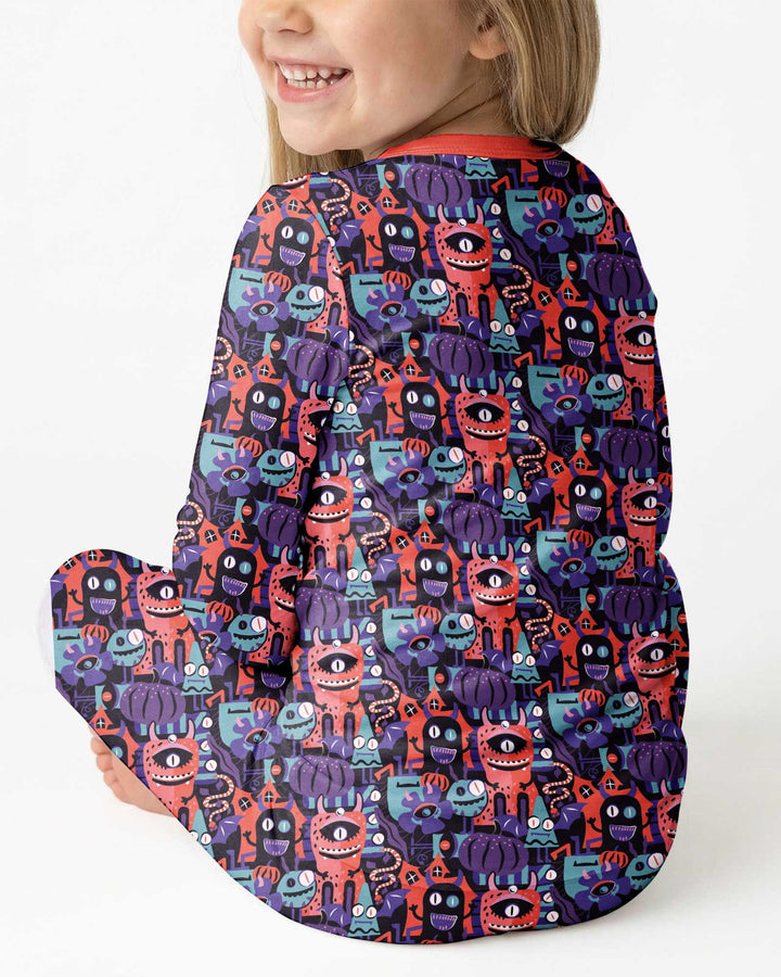 Halloween Multi Eyed Monsters Bamboo Two Piece Long Sleeve Pajama Set