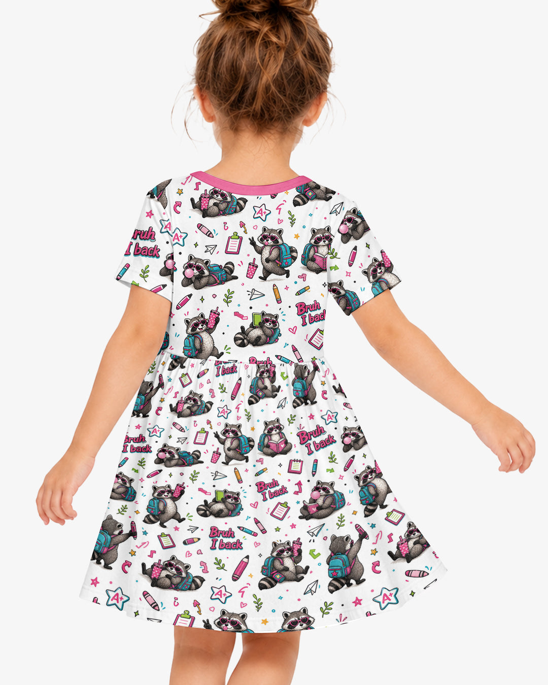 Bruh I Back Racoon Bamboo Twirl Dress
