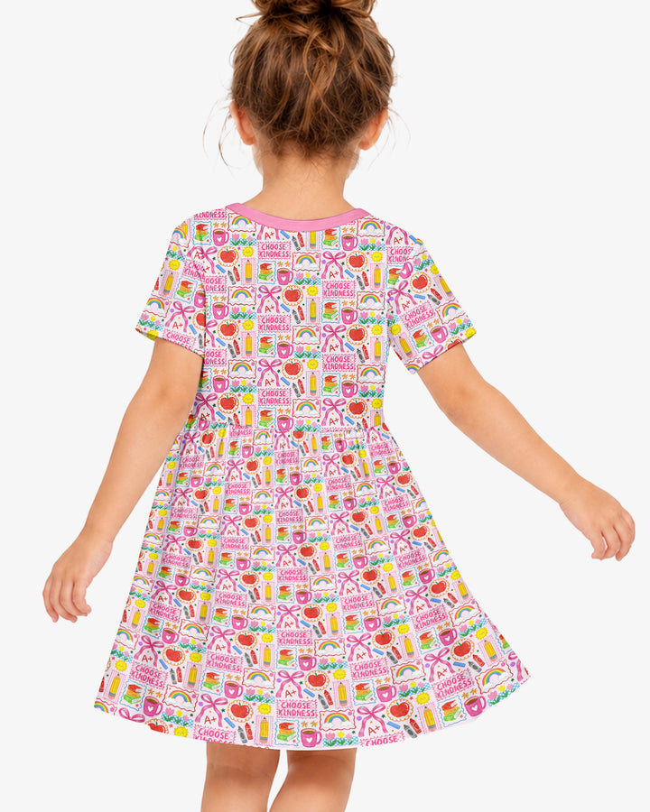 Kindness School Girl Bamboo Twirl Dress
