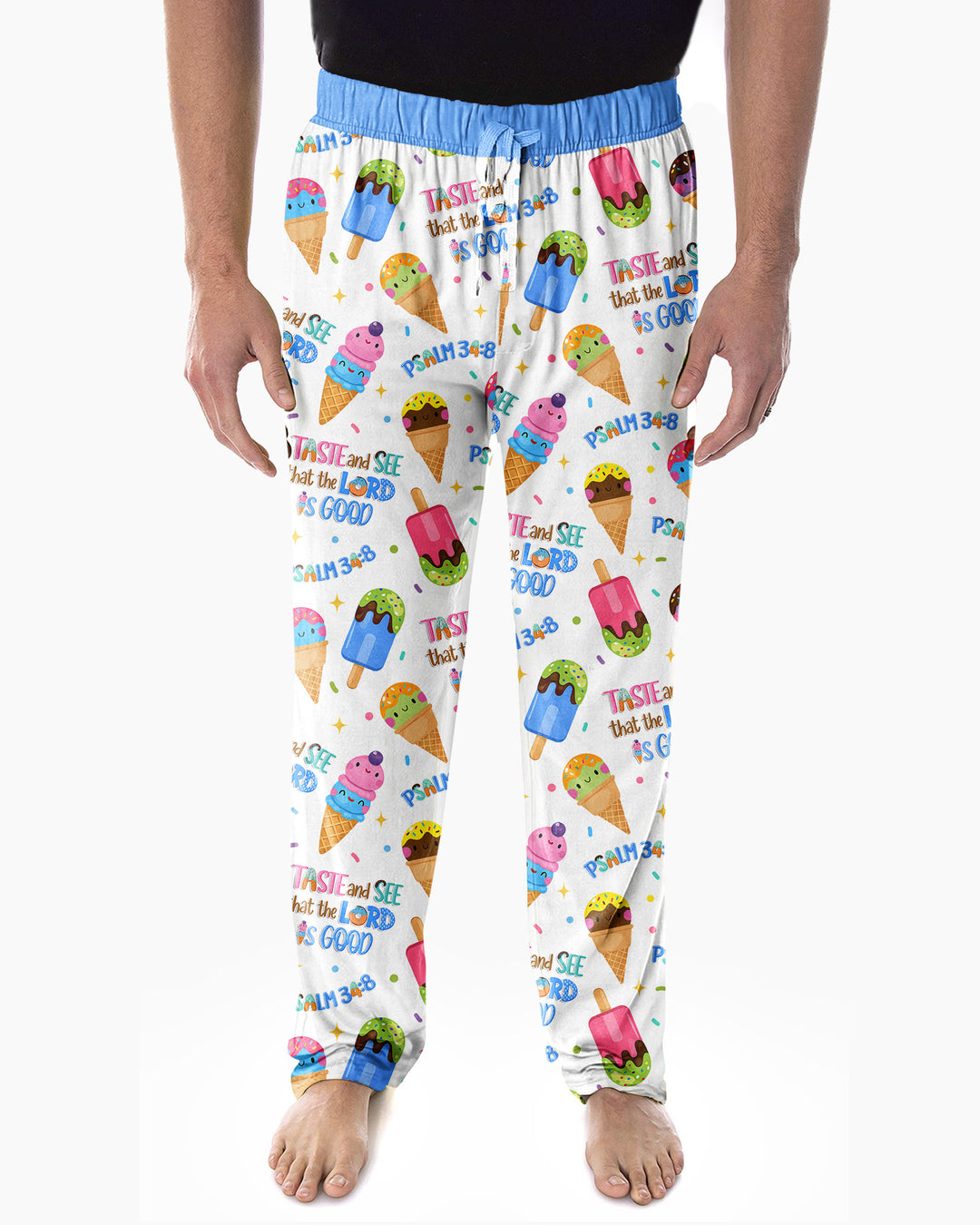 Jesus Summer Ice Cream Taste and See That The Lord Is Good Bamboo Men's Pajama Set