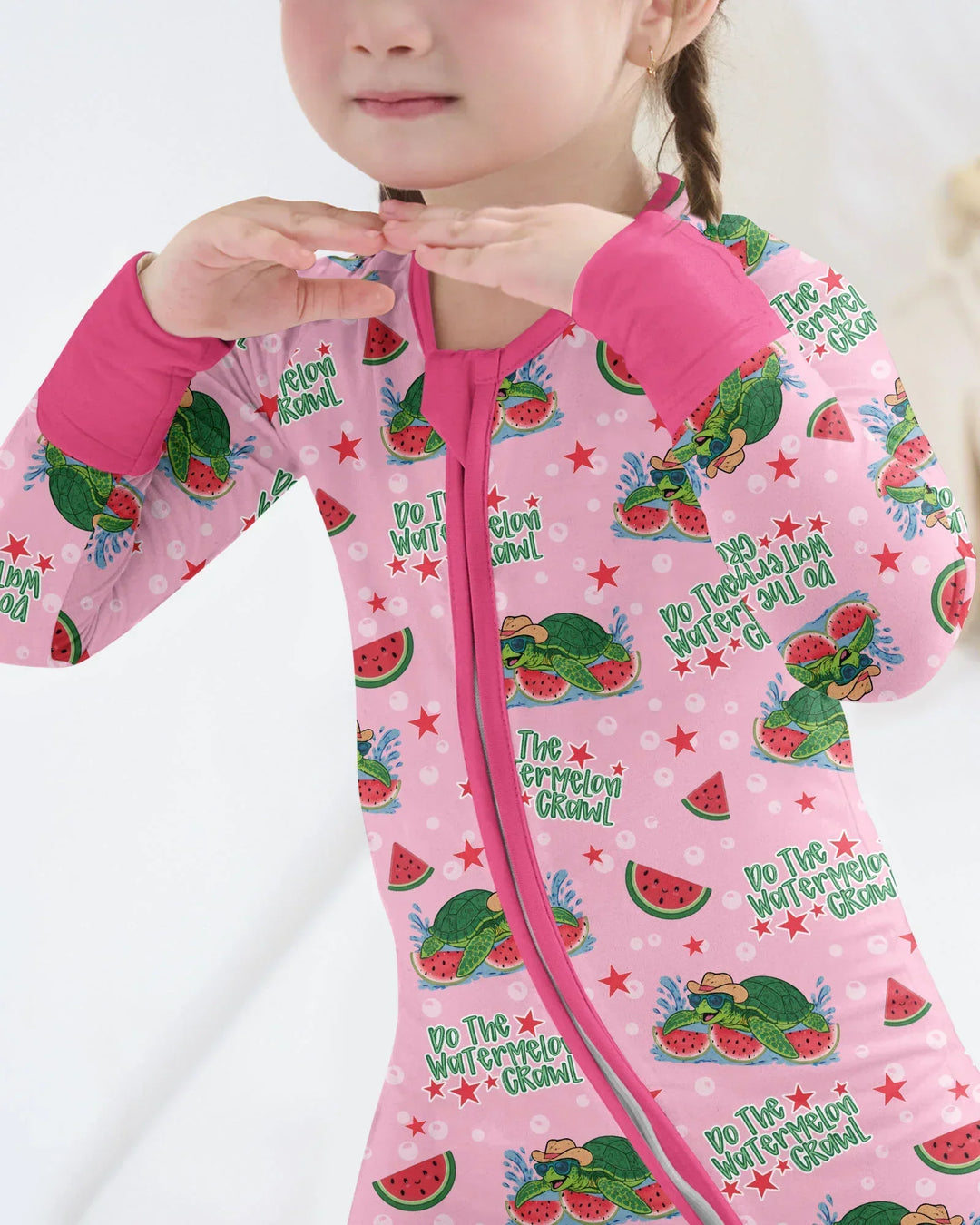 Watermelon Turtle Family Matching Bamboo Convertible Zippy