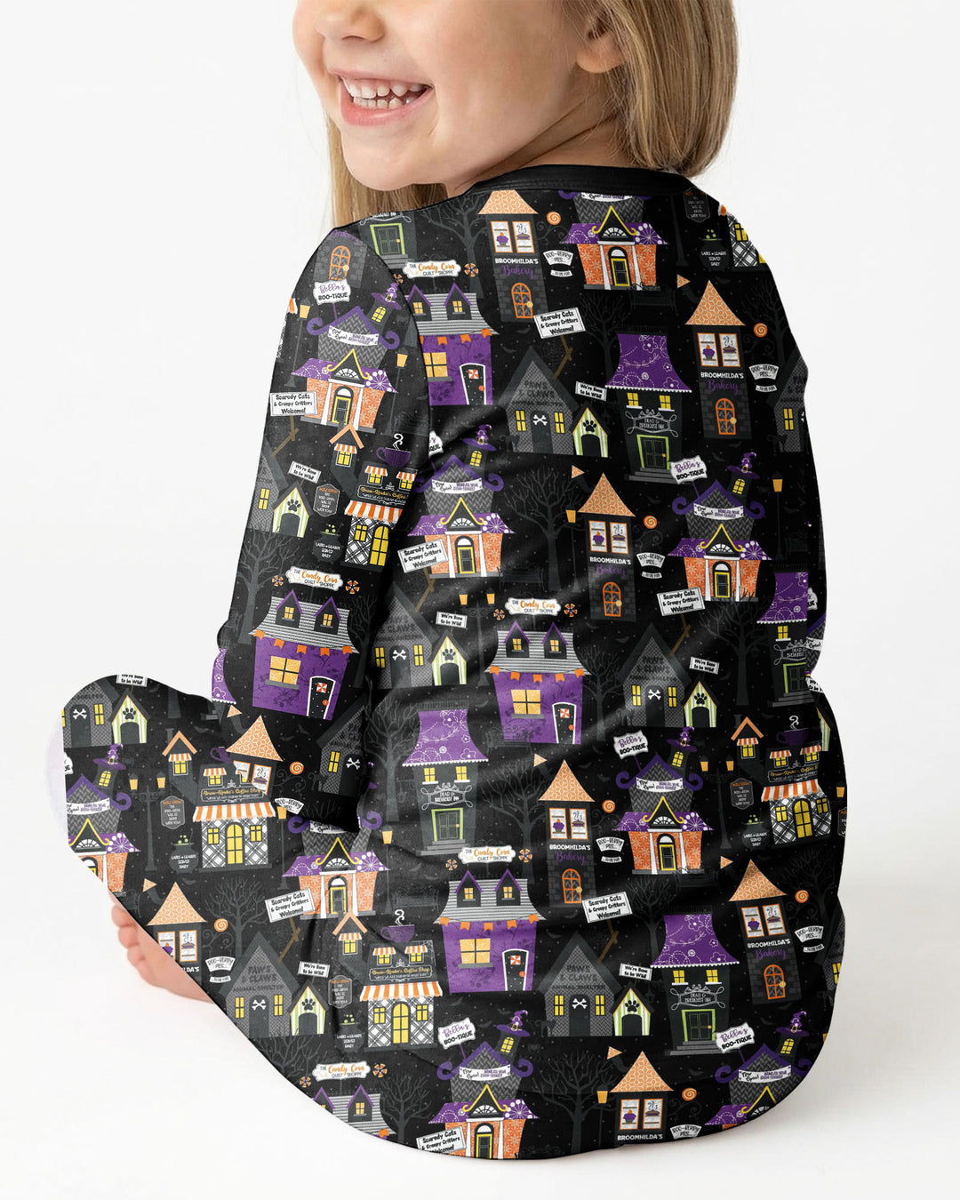 Halloween Hometown Bamboo Two Piece Long Sleeve Pajama Set
