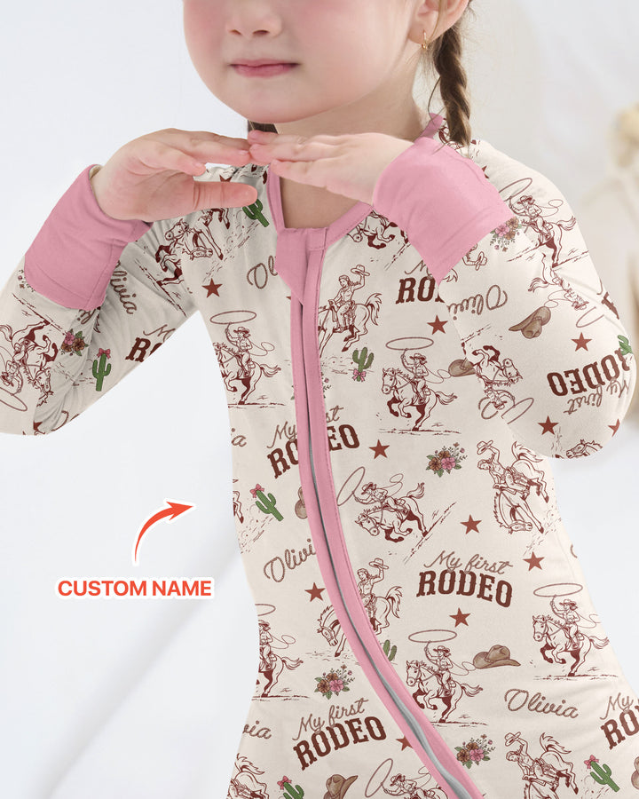 Custom Name First Rodeo Family Matching Bamboo Convertible Zippy