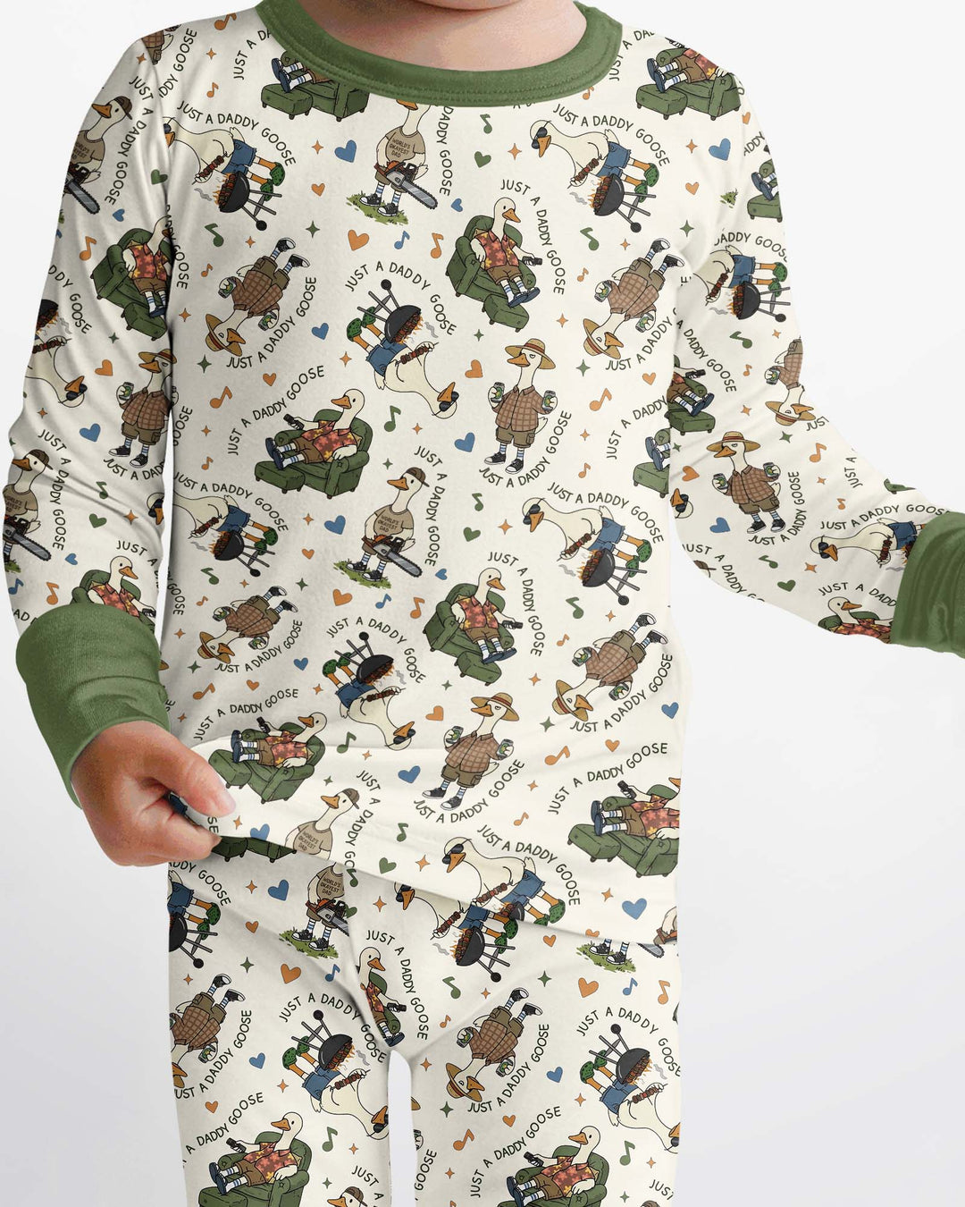 Just A Daddy Goose Family Matching Bamboo Two Piece Long Sleeve Pajama Set