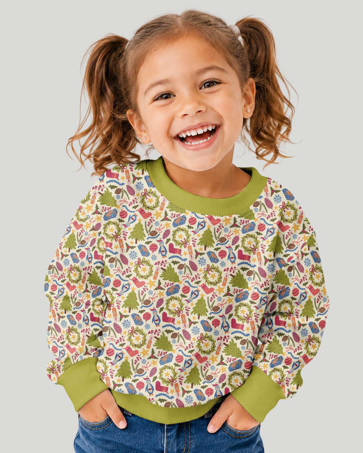 All Over Christmas Fun Bamboo Crewneck Sweatshirt