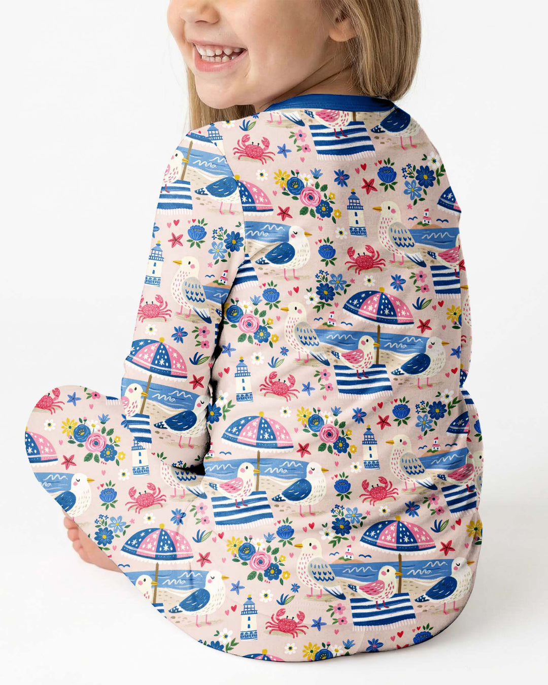 A Day At The Shore Bamboo Two Piece Long Sleeve Pajama Set