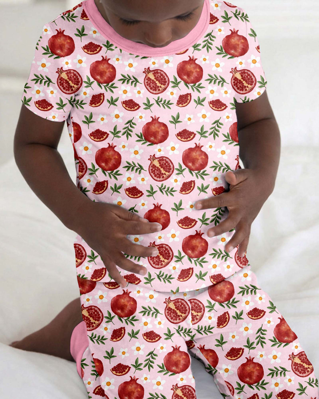 Pomegranate Garden Joy Family Matching Bamboo Two Piece Short Sleeve Pajama Set