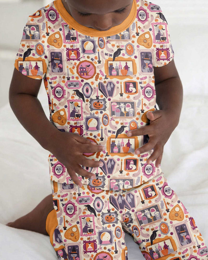 Spooky Portraits Bamboo Two Piece Short Sleeve Pajama Set