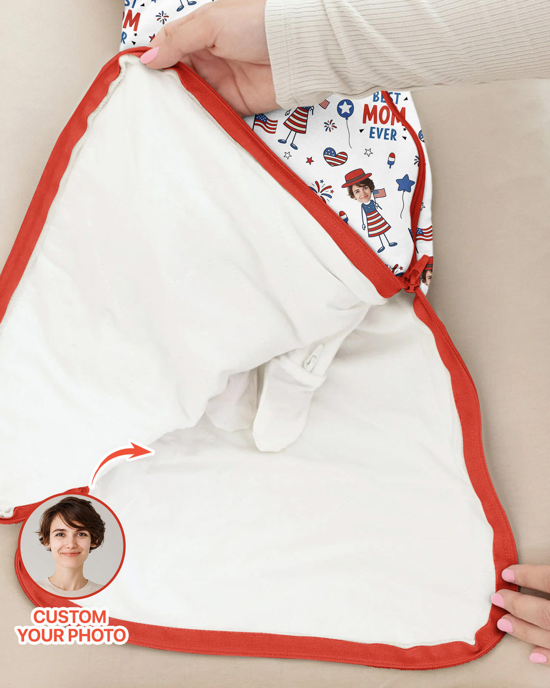 Custom Photo Best Patriotic Family Ever Bamboo Sleep Bag