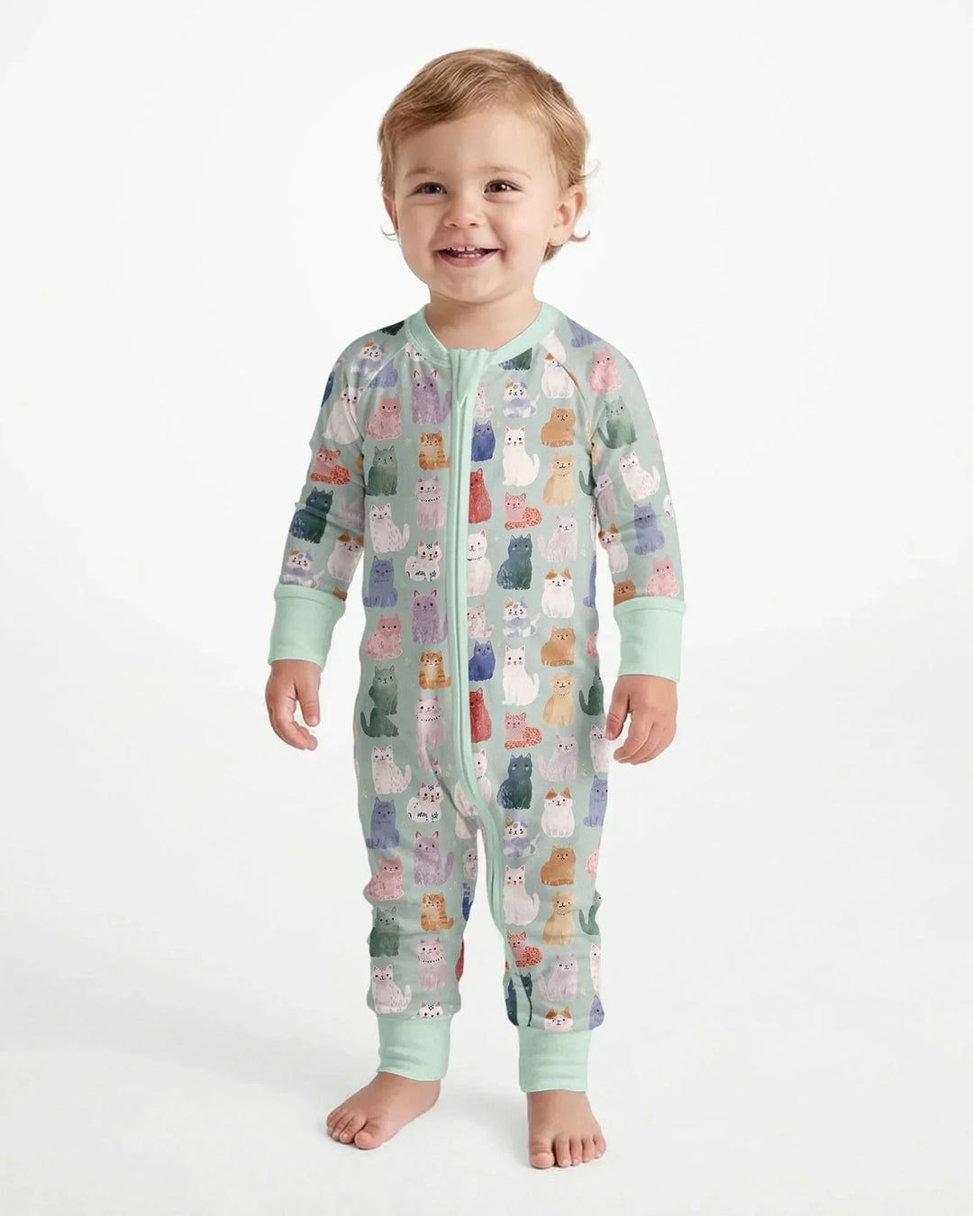 Enchanted Happy Kitty Family Matching Bamboo Convertible Zippy