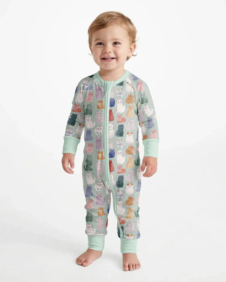 Enchanted Happy Kitty Family Matching Bamboo Convertible Zippy