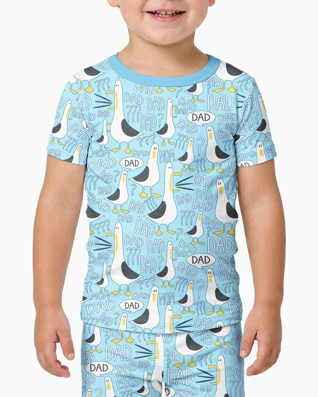 Funny Seagull DAD Bamboo Two Piece Short Sleeve Pajama Set